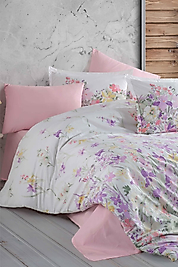 Clasy Ranforce %100 Pamuk Nevresim Takımı Çift Kişilik Arse V1 Pembe