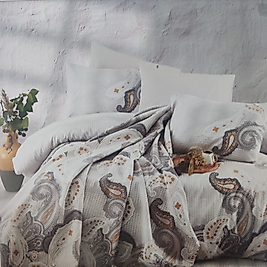 Cotton Life Ranforce Antique Kahve Tek Kişilik Pike Takımı