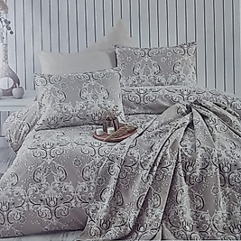 Cotton Life Ranforce Marbell Kahve Tek Kişilik Pike Takımları