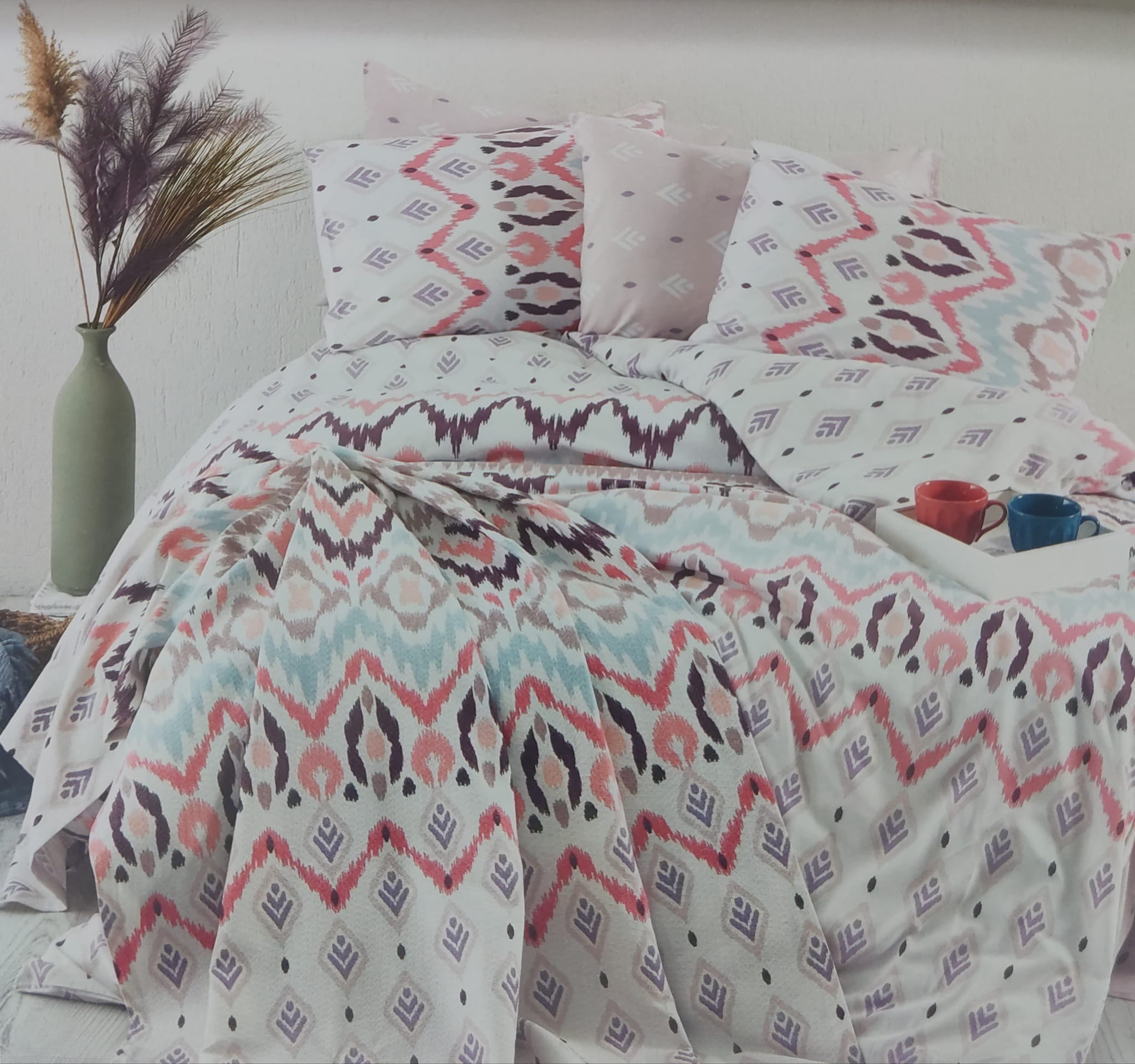 Cotton Life Ranforce Astec Pembe Tek Kişilik Pike Takımı