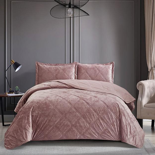 Alya Kadife Yatak Örtüsü Takımı