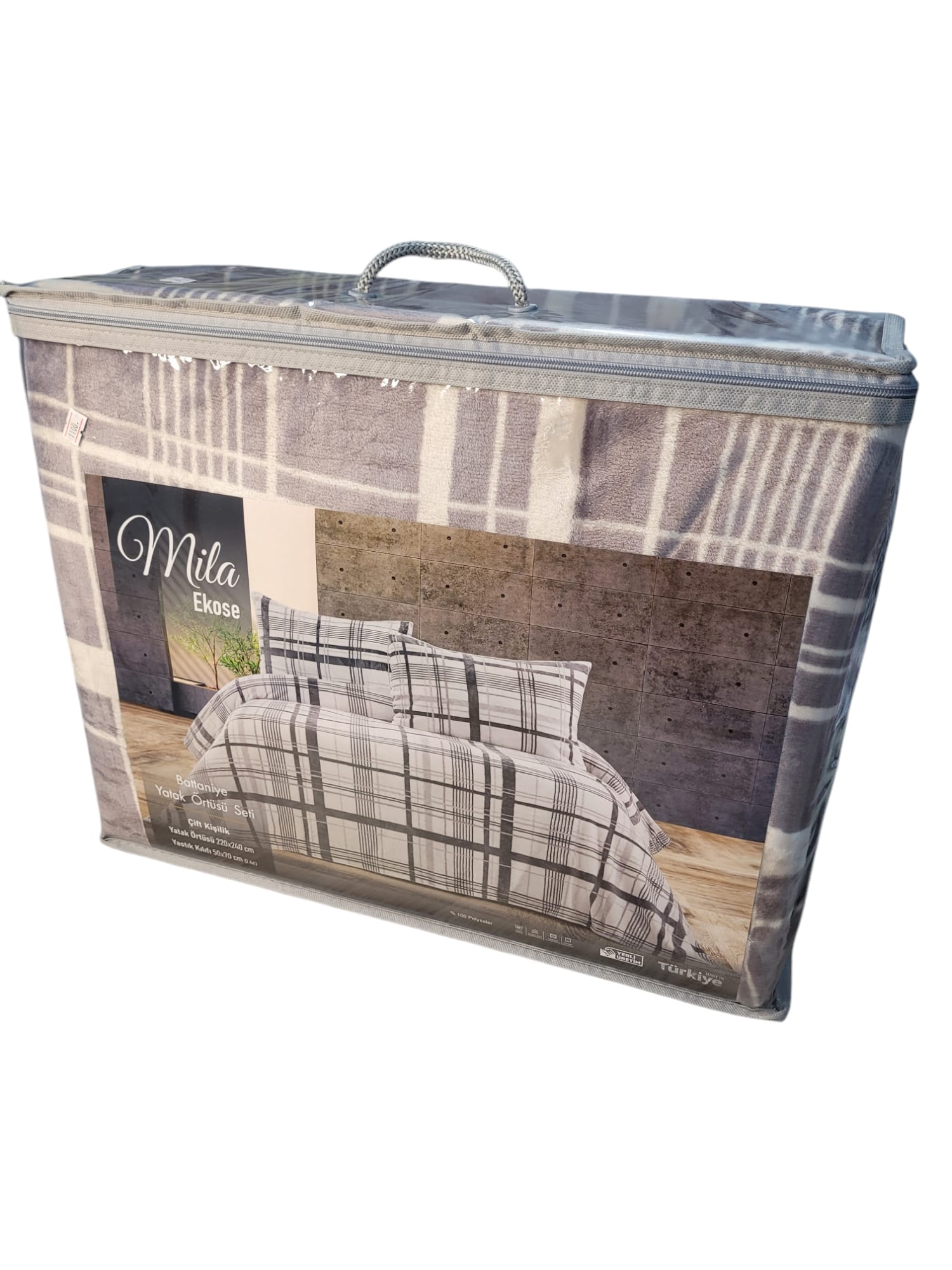 3 Parça Woolly Çift Kişilik Battaniye Yatak Örtüsü Seti